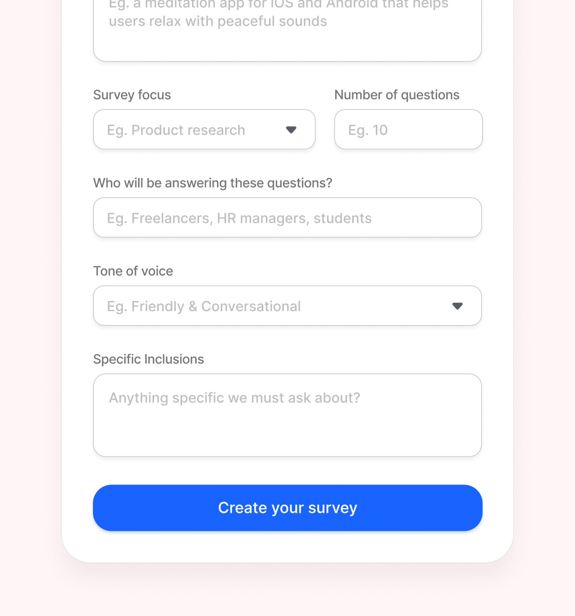 Create shorter or more detailed surveys with AI