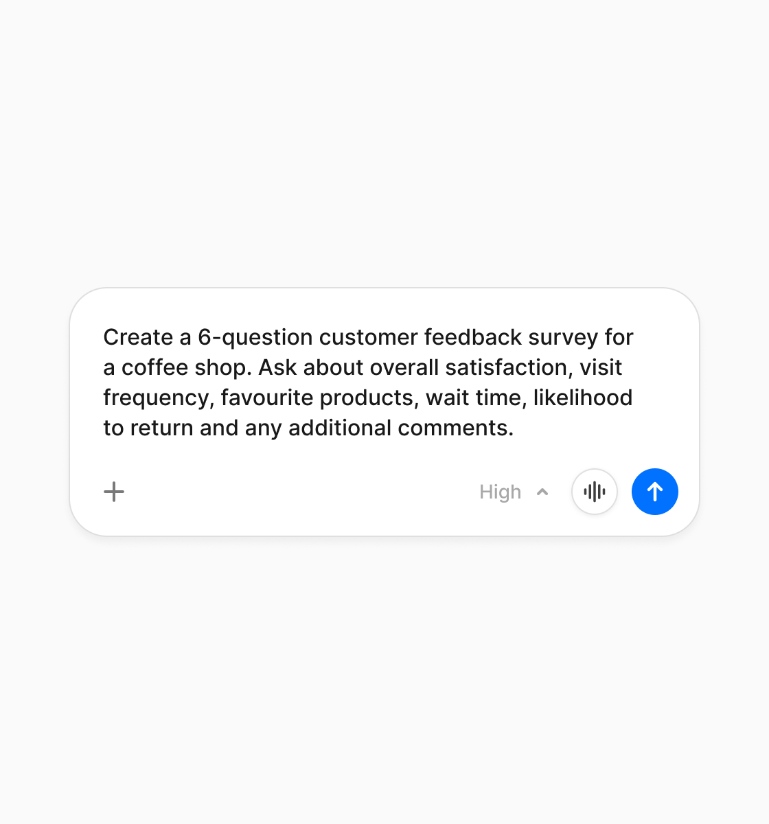 Create, edit and publish surveys from your AI chat
