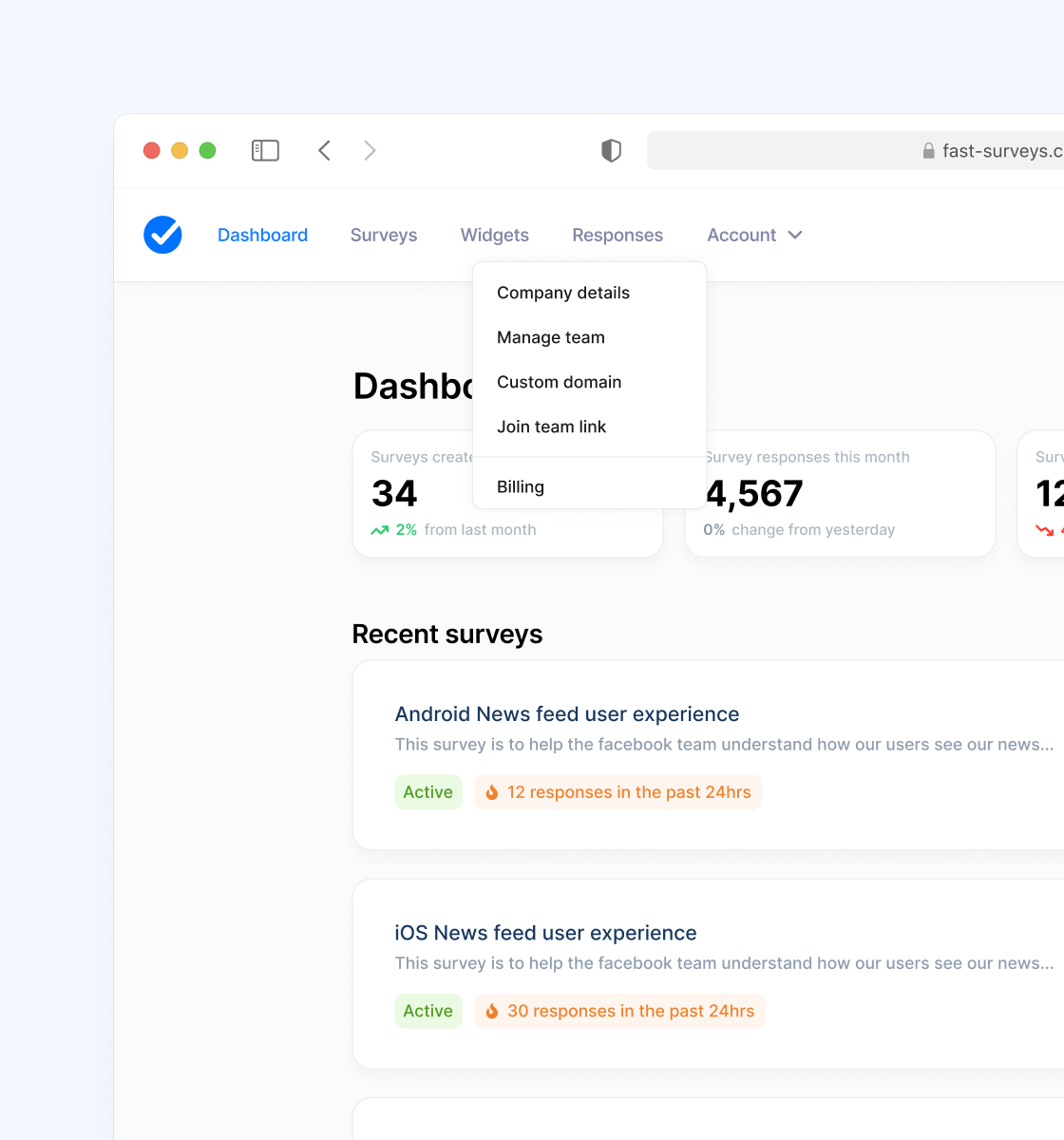 Stay in control of surveys created from your AI chat