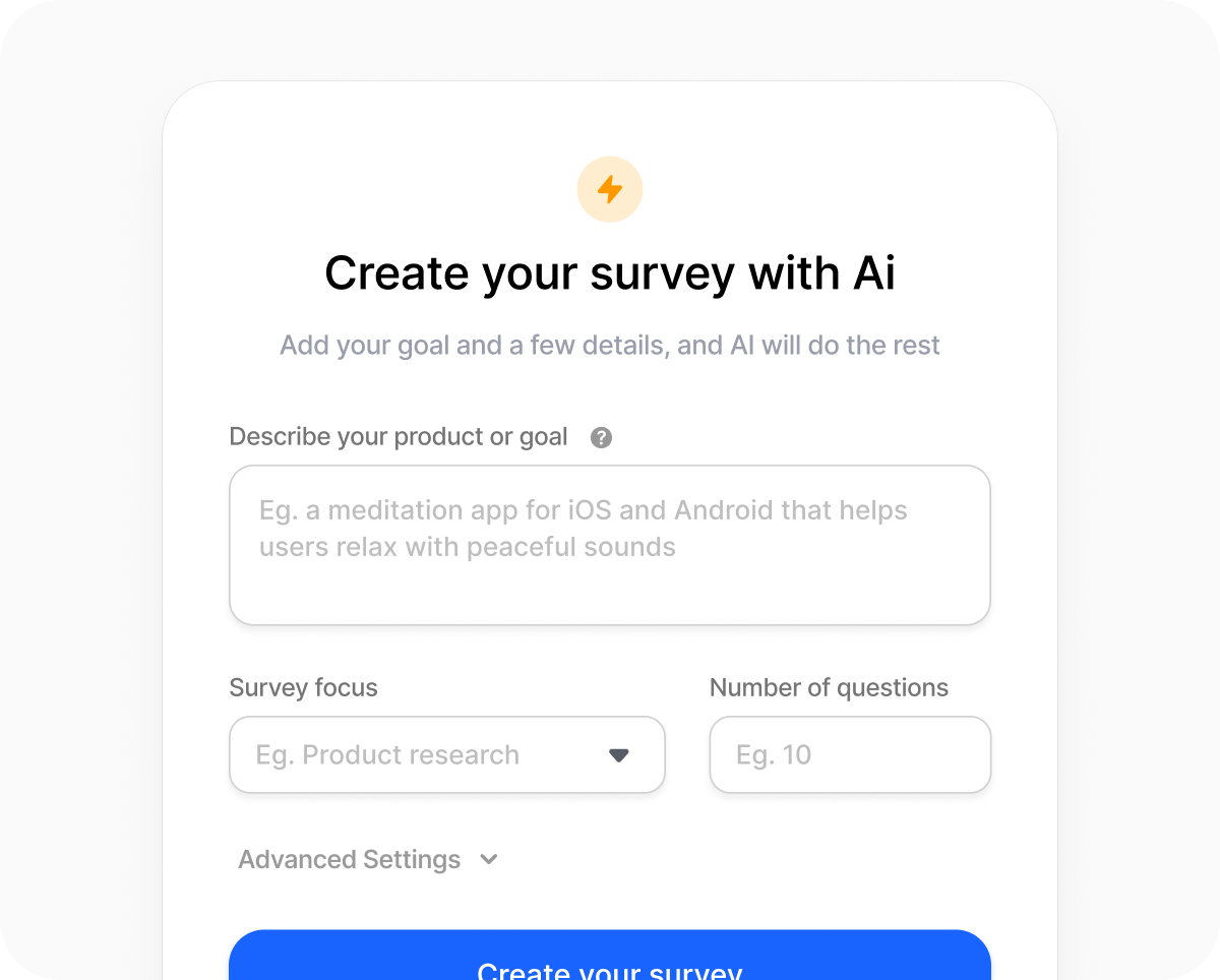 Create your survey with AI