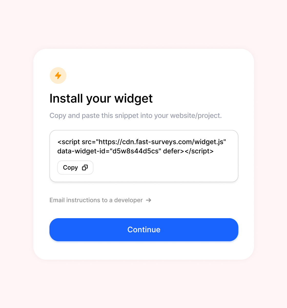 Add website widgets in seconds
